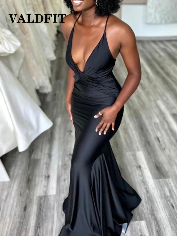 긴 섹시한 블랙 인어 핑크 신부 들러리 드레스, 2023 아프리카 여성 웨딩 게스트 드레스 가운 모아젤